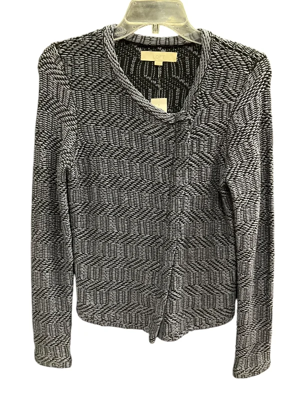 Sweater Cardigan By Loft In Blue Black, Size: Xs