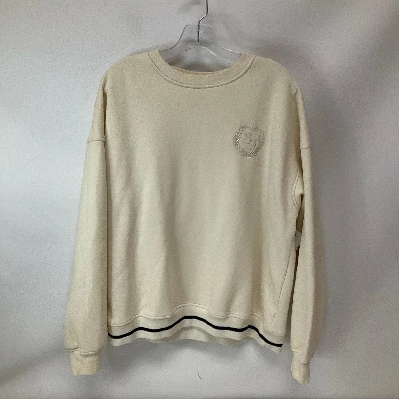 Sweatshirt Crewneck By Clothes Mentor In Cream, Size: Xl