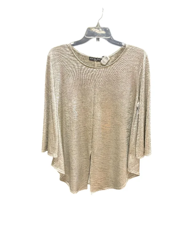 Top 3/4 Sleeve By Kim & Cami In Gold, Size: M