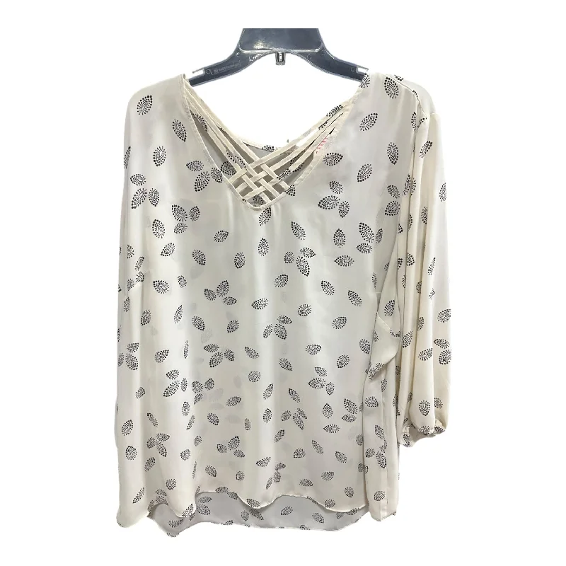 Top Long Sleeve Basic By Maurices In Black & Cream, Size: 3x