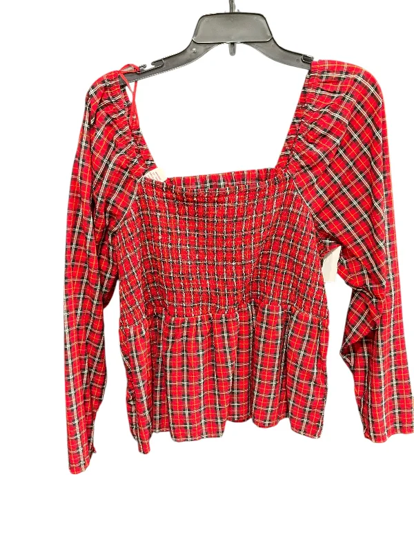 Top Long Sleeve Basic By Old Navy In Red, Size: Xl