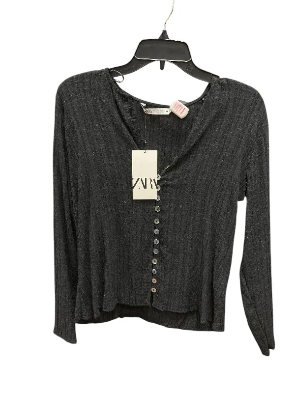 Top Long Sleeve Basic By Zara In Black, Size: L