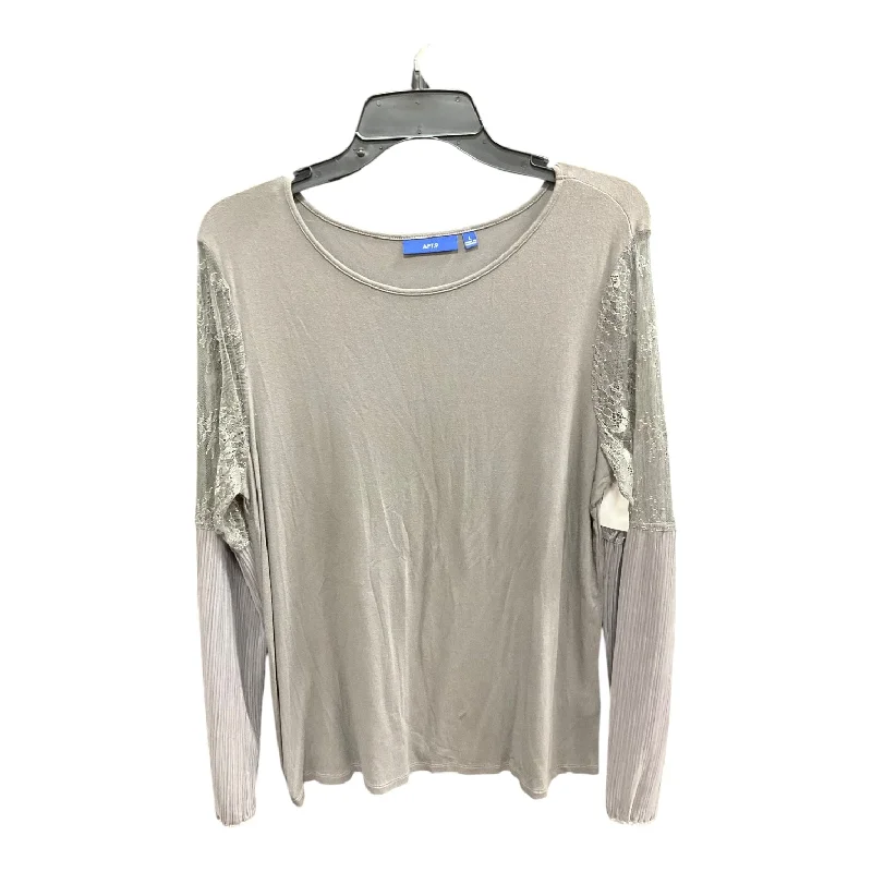 Top Long Sleeve By Apt 9 In Grey, Size: L