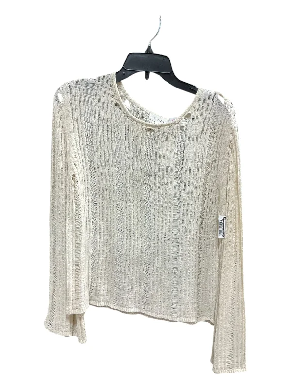 Top Long Sleeve By Blu Pepper In Beige, Size: M