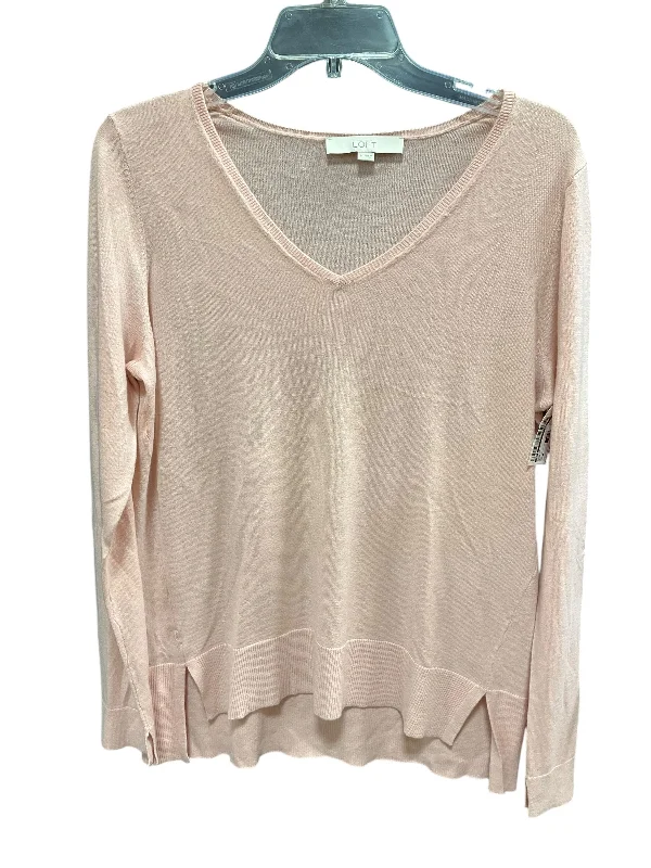 Top Long Sleeve By Loft In Pink, Size: M