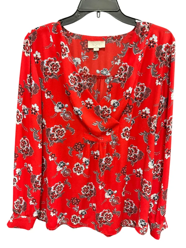 Top Long Sleeve By Loft In Red, Size: M