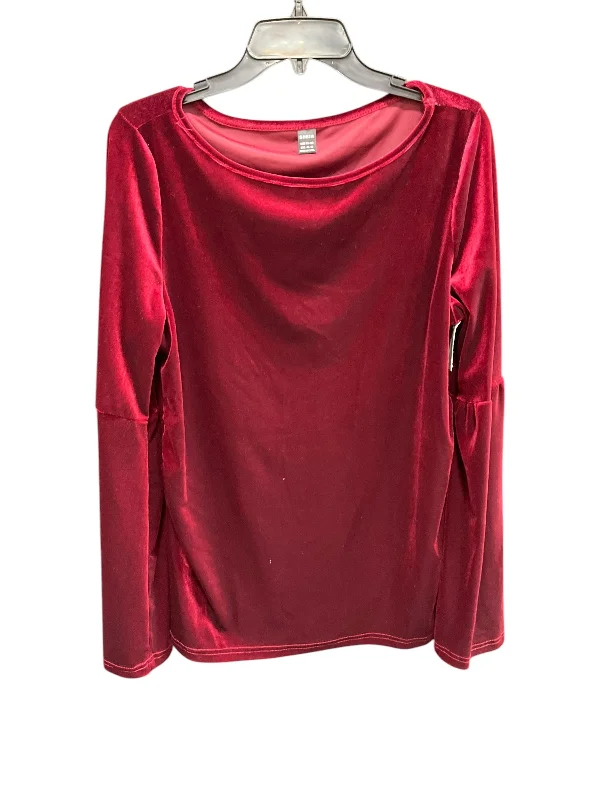 Top Long Sleeve By Shein In Red, Size: Xxl