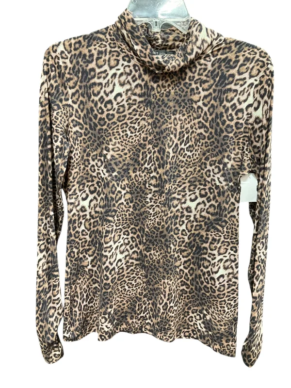 Top Long Sleeve By St John Collection In Animal Print, Size: M