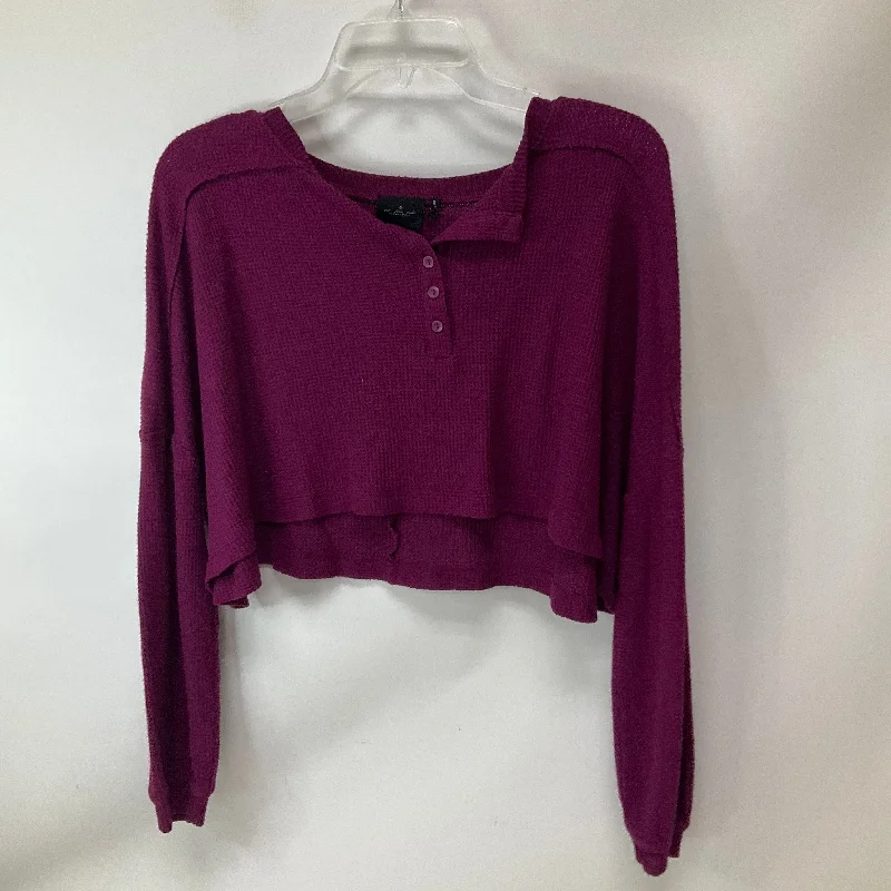 Top Long Sleeve By Urban Outfitters In Purple, Size: S