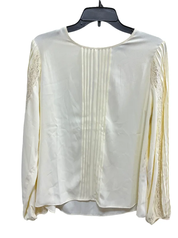 Top Long Sleeve By White House Black Market In Cream, Size: M