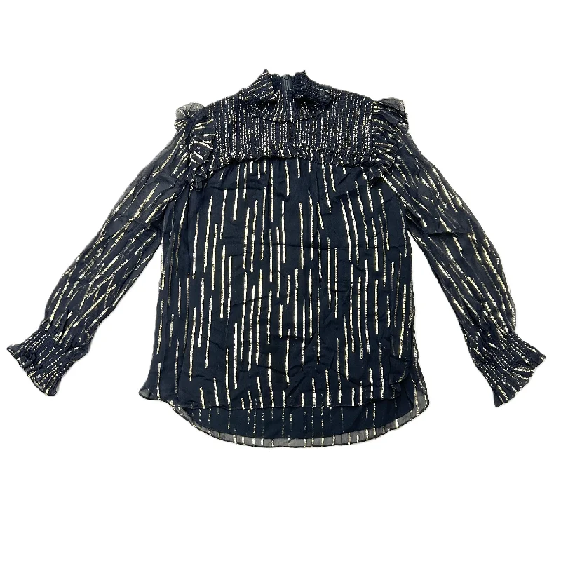 Top Long Sleeve Designer By Elie Tahari In Navy, Size: L