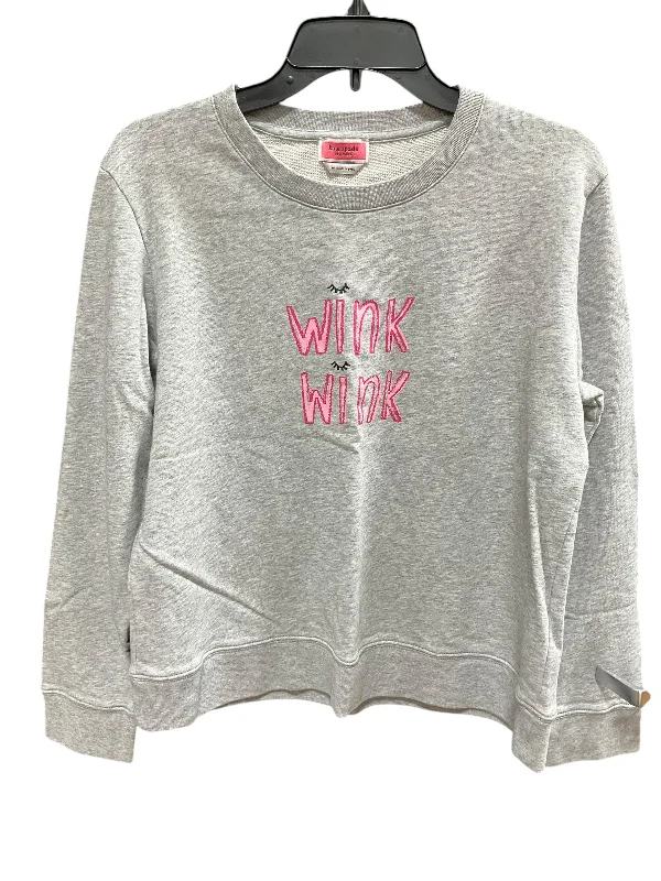 Top Long Sleeve Designer By Kate Spade In Grey, Size: M