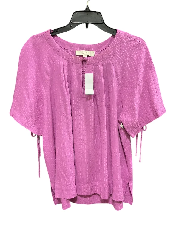 Top Short Sleeve By Loft In Purple, Size: L