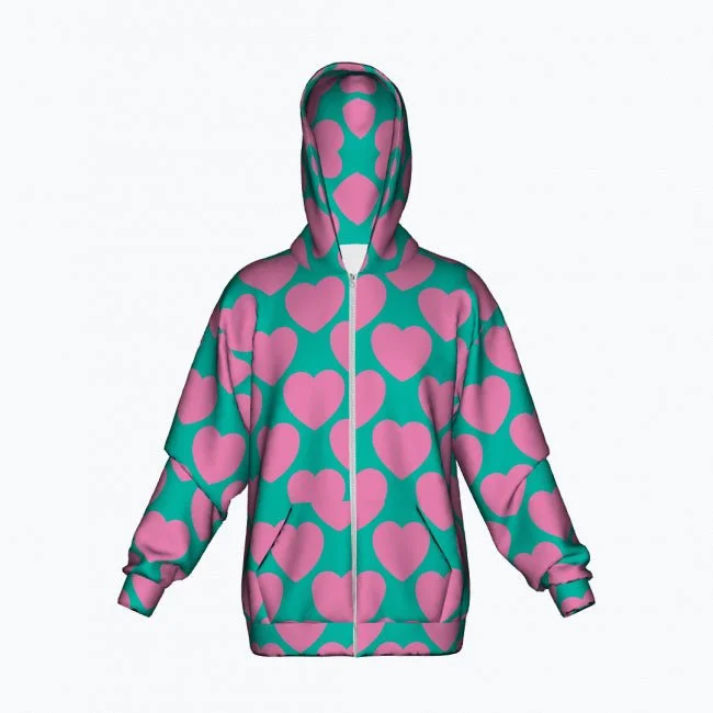 ELLIE LOVE pink mint - Cotton Zipper Hoodie