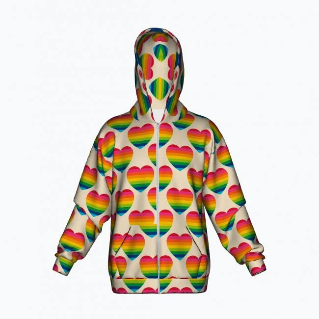 ELLIE LOVE rainbow - Cotton Zipper Hoodie