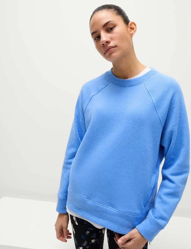 Cotton Rich Crew Neck Sweatshirt - Azure Blue