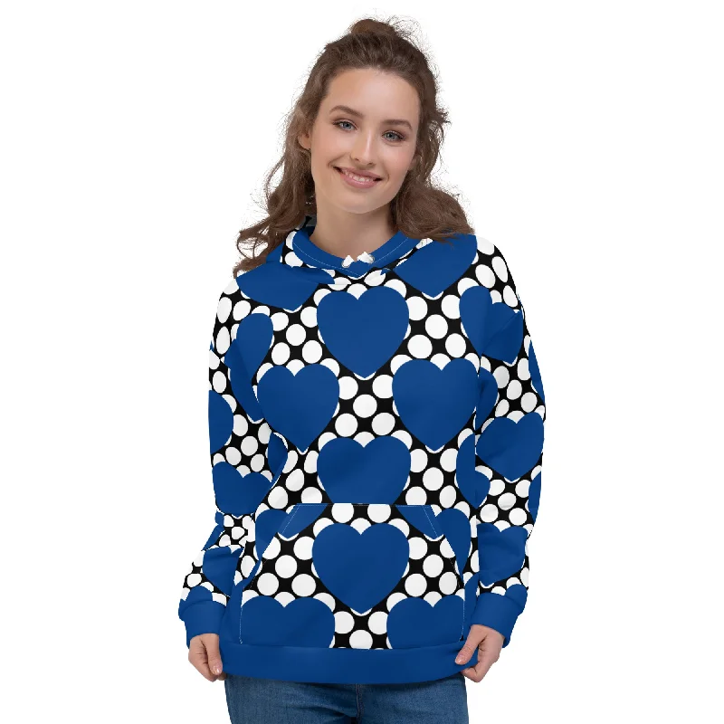 ELLIE LOVE DOT blue black - Unisex Hoodie (recycled)