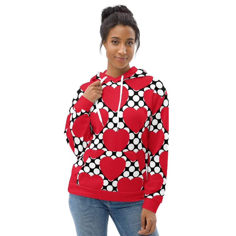 ELLIE LOVE DOT red black - Unisex Hoodie (recycled)