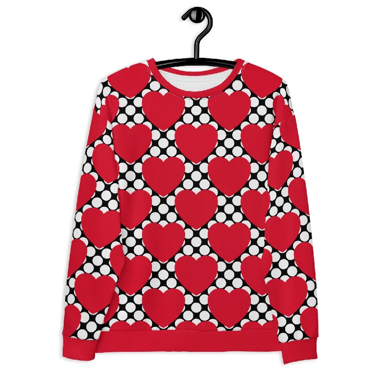 ELLIE LOVE DOT red black - Unisex Sweatshirt  (recycled)