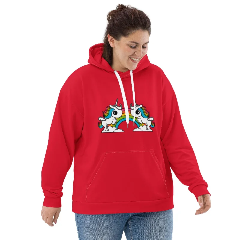 UNIQUE red (just unicorns) - Unisex Hoodie (recycled)