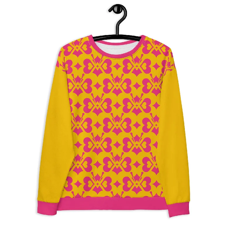 LOVE BUTTERFLY yellow pink - Unisex Sweatshirt  (recycled)