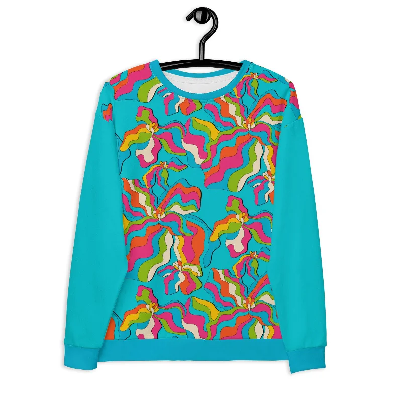 SASSY IRIS turquoise - Unisex Sweatshirt  (recycled)